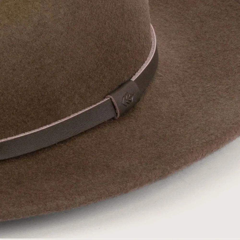 Will + Bear Australian Wool William Brown Wide Brim Crushable Travel Hat Unisex